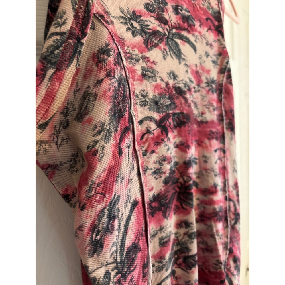Anthro Pilcro Mock Neck Tank M NWT $58 Pink Combo Tropical Print - Picture 6 of 8